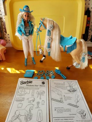 1993 Western Stampin Barbie W Star Horse 11020 Mattel Special