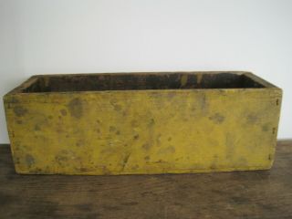 Vintage Primitive Mustard Paint Wood Box with SCREWS written on each end AAFA 3
