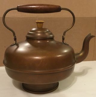 Vintage Copper Kettle With Wood Handle Made in Holland 2