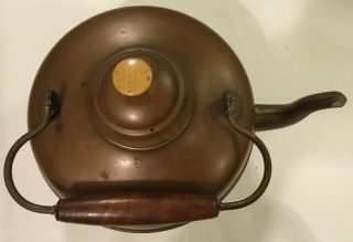 Vintage Copper Kettle With Wood Handle Made in Holland 3