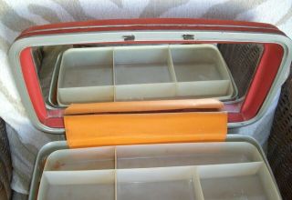 Vintage 1970s SAMSONITE Silhouette Orange Train Case Hard Luggage 2