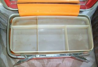 Vintage 1970s SAMSONITE Silhouette Orange Train Case Hard Luggage 3