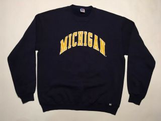 Vtg 90s University Of Michigan Wolverines Crewneck Sweatshirt Sz Xl Extra Large