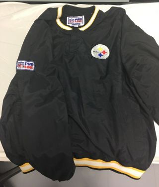 Vtg Starter Pro Line Authentic Nfl Pittsburg Steelers Pullover Mens Size Large