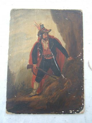 french spanish soldier conquistador painting 18th 19th century antique vtg old 2