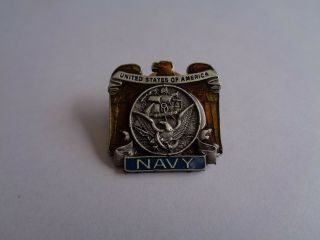 Very Cool Vintage United States Of America Navy Lapel Pin Eagle American Legion
