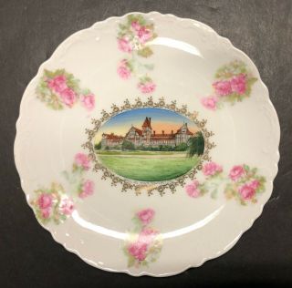 Vintage 1890s Hotel Del Monte,  Monterey Ca Wheelock Souvenir China Plate