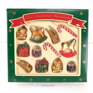Vintage Enesco Set Of 12 Mini Christmas Tree Ornaments Miniatures