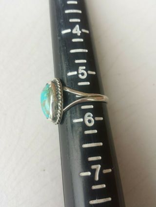Vintage Silver and Turquoise Ring,  Size 5.  5. 3