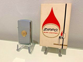 Zippo 1970 - Hi Polish Slim Zippo With Gold Shell Emblem