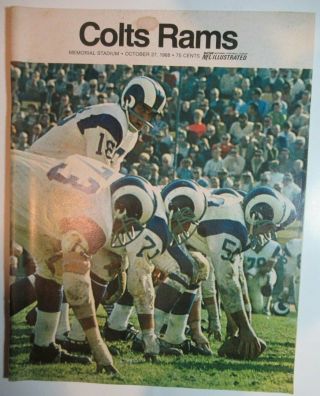 1968 Baltimore Colts Los Angeles Rams Football Game Program