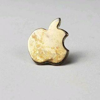 Apple Computer Pin Gold Color Lapel Authentic Vintage Mac