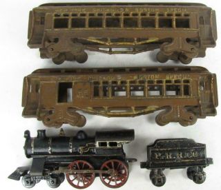 Dent Antique Cast Iron Train Large Set 4 Piece Rare