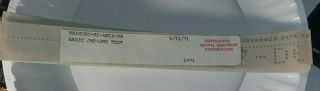 1971 Dec Pdp - 8 Papertape Program Maindec Basic Jmp - Jms