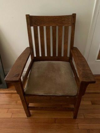 Antique Mission Style Arm Chair - Oak - Decent Shape