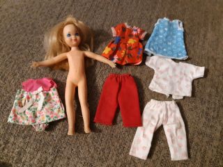 Vintage Tutti Doll With Orginal Dress And Other Outfits