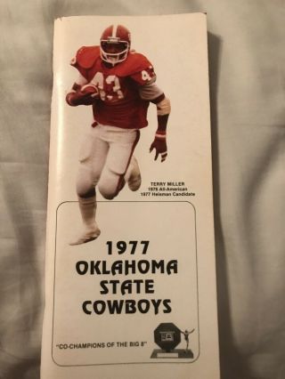 1977 Oklahoma State University Osu Football Media Guide Press