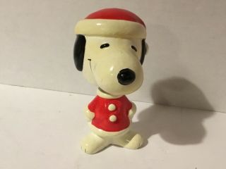 Vintage Christmas Santa Snoopy Nodder Bobblehead Peanuts United Feature Syndicat