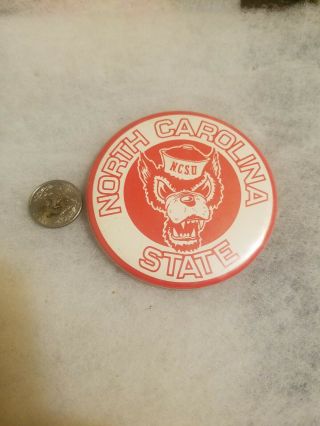 Rare Vintage 1960s North Carolina State University Wolfpack Ncsu Pinback Button