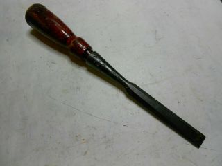 Vintage Stanley No.  750 1/2 " Socket Chisel With Wood Handle Bevel Edge