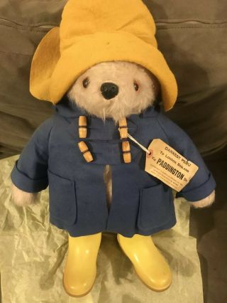 Vintage Paddington Bear Darkest Peru 1972 Gabrielle Yellow Rain Boots Rare Teddy
