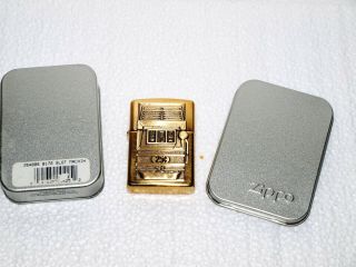 Zippo 25 Cent Slot Machine Lighter Brass Finish Rare Tin