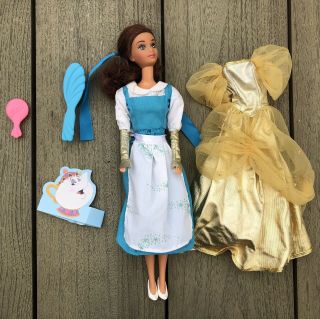 Vintage Belle Beauty & The Beast Disney Barbie Doll Mattel With Extra Dress