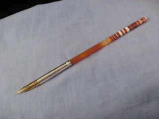 Antique Sterling Silver & Carnelian Agate Stone Dip Pen Calligraphy Writing 1925