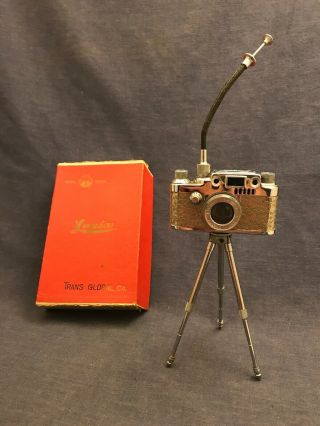 Vintage Lumix Table Lighter Camera Tripod Flower Etching Remote W Box Japan Rare