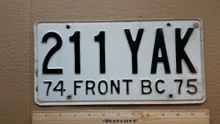 License Plate,  Mexico,  Front Bc,  Baja California,  1974 - 1975,  Passenger,  211 Yak
