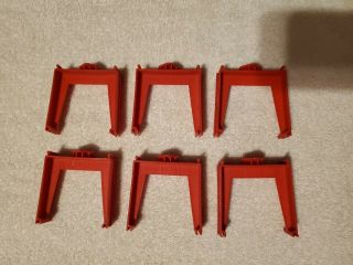 Set Of 6 Hot Wheels Red Risers Vintage Track Racing Accessory Mattel 1967