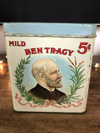 Vintage Rare Cigar Tobacco Advertising Tin Canister – Ben Tracy 2