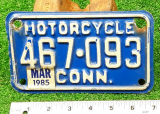Connecticut - 1985 Motorcycle License Plate - All
