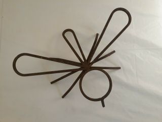 Vintage Rustic Iron Dragonfly Large Metal Decor Plant Stand Insect With Wings