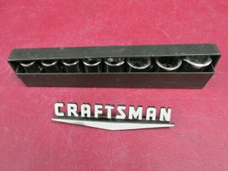 Vintage Craftsman Usa 3/8 " Drive Metric Socket Set (8 Pc. ) With Metal Tray Vgc