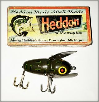 Vintage Heddon 2100 Crazy Crawler Lure Bullfrog In Correct Box