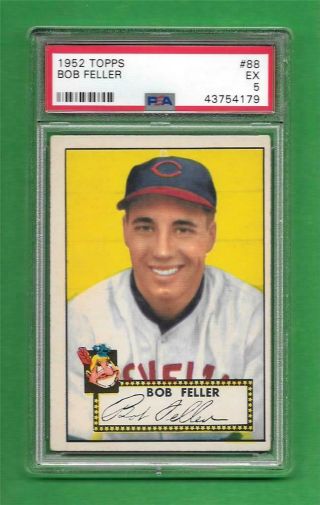 1952 Topps 88 Bob Feller Psa Ex 5 Cleveland Indians Old Baseball Card
