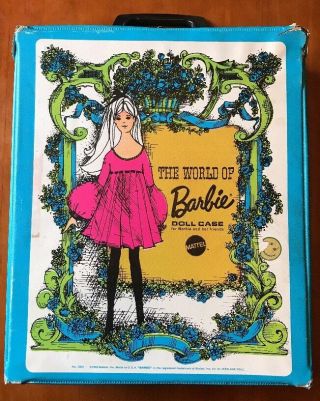 Vintage 1968 Mattel The World Of Barbie Doll Case 1002,  Blue/green.  Case Only.