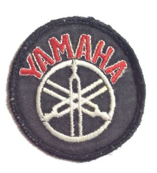 Vintage Yamaha Motorcycles Round Embroidered Patch Black Silver Red