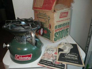 Vintage 1972 Green Coleman 502 Sportster Stove W/box 1 Burner Camping Cook Stove