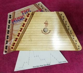 Vintage The Music Maker Lap Harp W/ Sheet Music