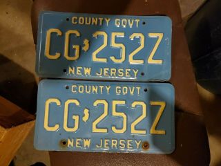 Jersey County Government License Plates/ Pair 1985?