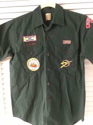 Vintage Bsa Explorer Scout Shirt Short Sleeves 1960’s With Patches