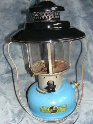 Vtg Sears Roebuck Model 7114 Camping Lantern Oil 2 Mantle 476.  74070 Pyrex Globe