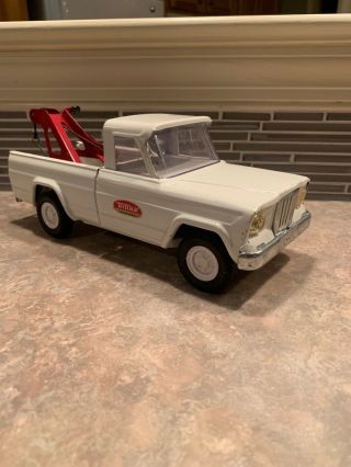 Vintage Mini Tonka Jeep White Wrecker Old Tow Truck 1960’s Very