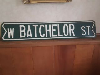 Vintage Embossed Street Sign.  W.  Batchelor St.  Retired 31 "