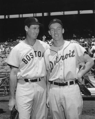 Baseball Legends Al Kaline And Ted Williams Red Sox Tigers 8x10 Photo