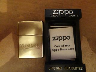 1998 Zippo Embassy Regal cigarettes brass lighter in Case 2