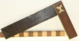 Vintage 12 " Rosewood & Brass Try Square (inv G159)