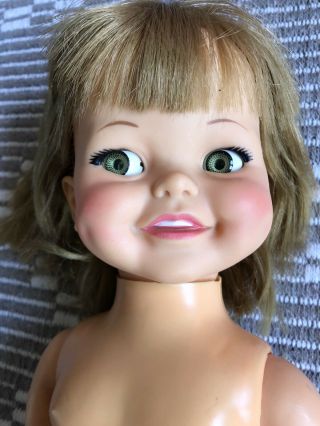 Vintage Ideal Giggles 18 " Doll 1966 - 67 Eyes Move Does Not Make Sound